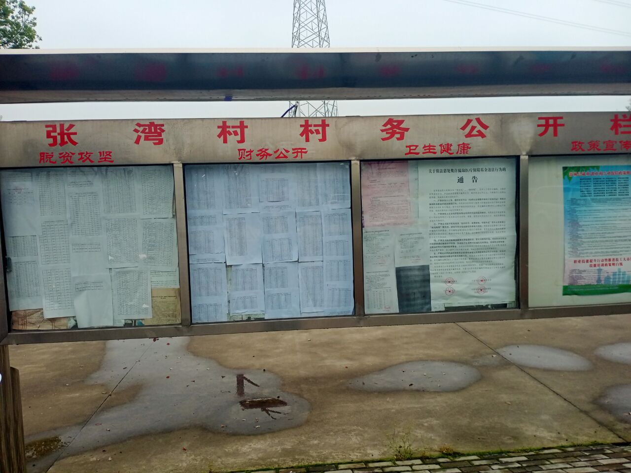 舒城县千人桥镇张湾村2021年政务公开宣传栏照片