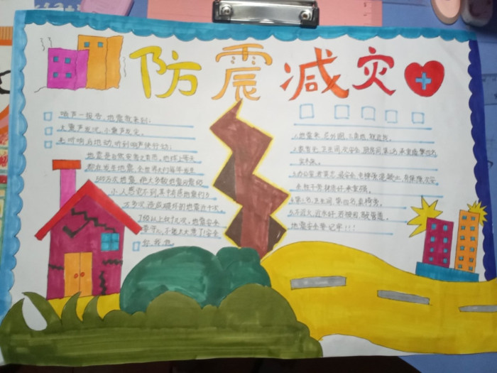 舒师附小积极组织开展防震减灾手抄报活动