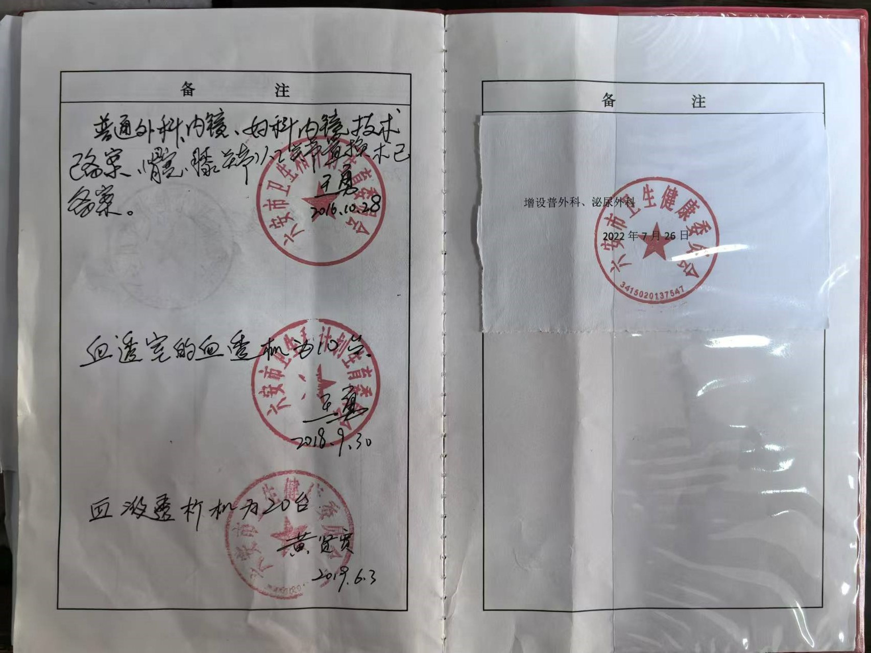 舒城县城关镇卫生院医疗机构执业许可证副本信息