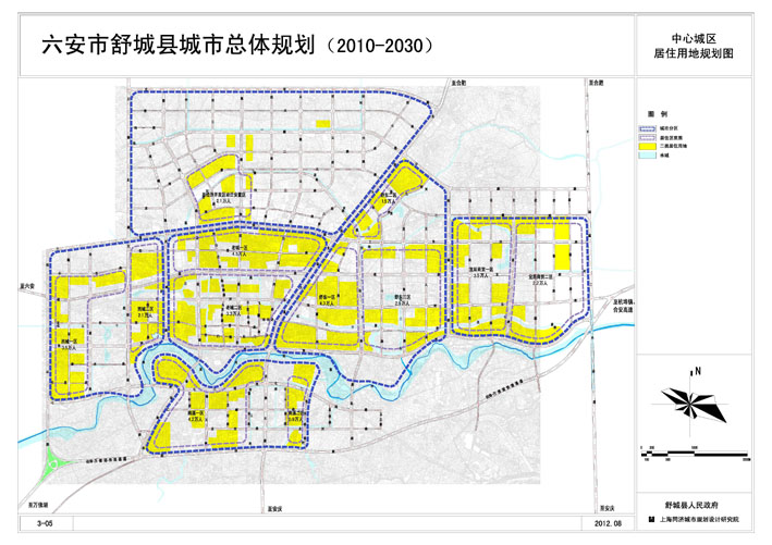 舒城县中心城区居住用地规划图(2010~2030)