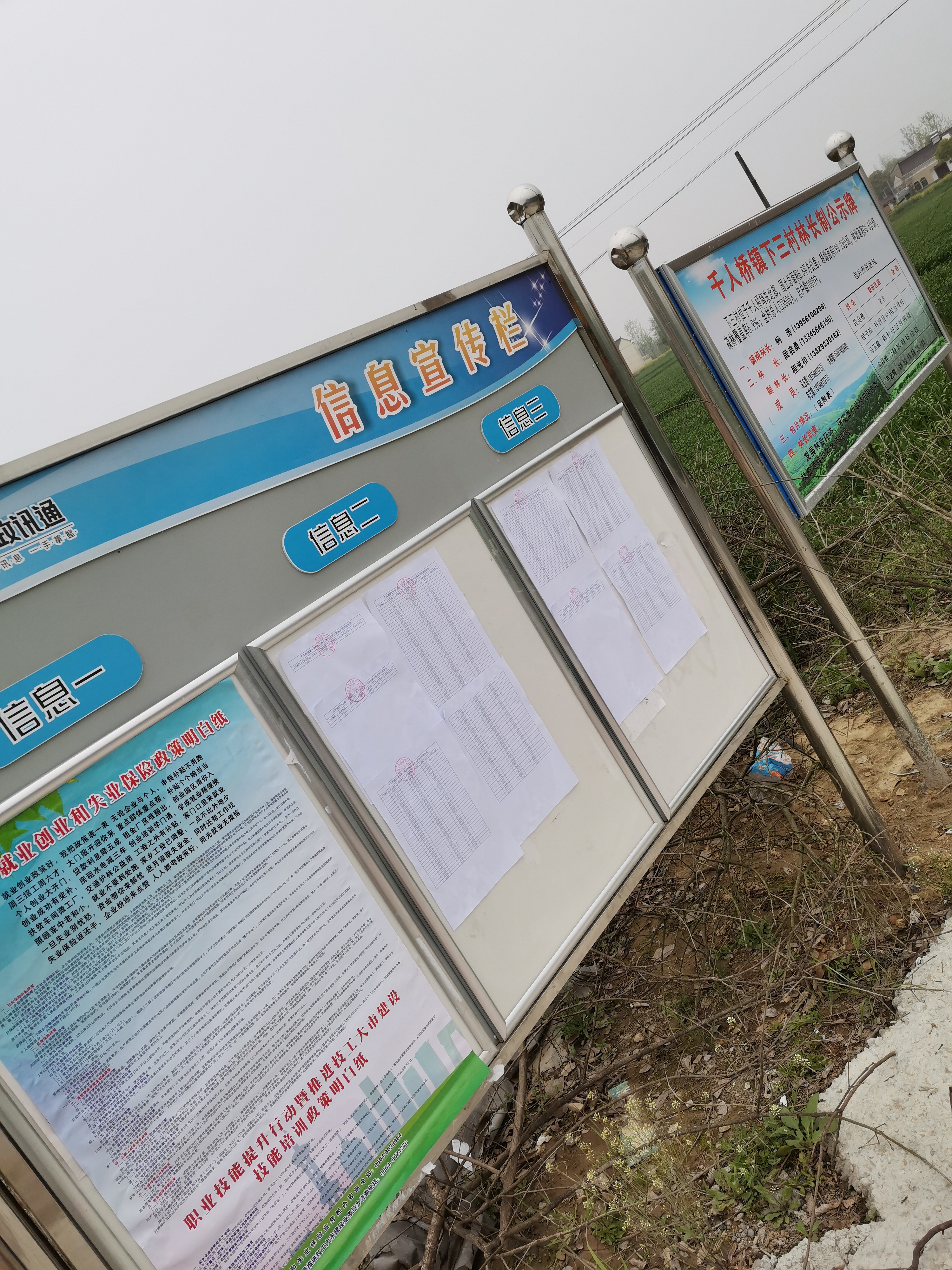 舒城县千人桥镇下三村2022年政务公开宣传栏照片