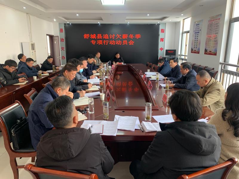 胡俊主持召开追讨欠薪冬季专项行动动员会_舒城县人民政府