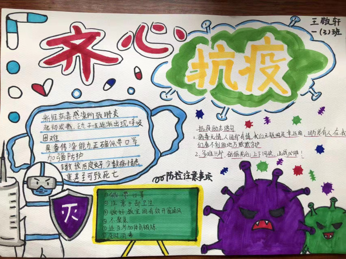 舒师附小开展我为防疫做贡献手抄报活动