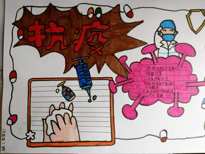 为防疫做贡献"手抄报活动以来,全校学生踊跃参与,对于宣传当前疫情