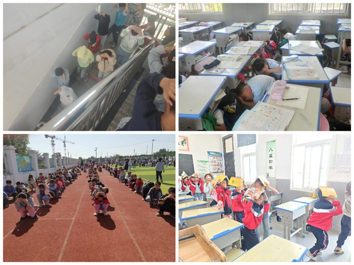 千人桥小学组织地震应急安全疏散演练