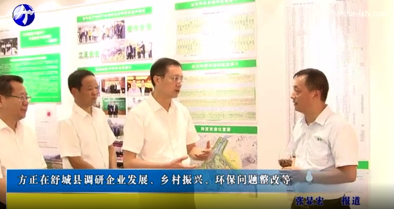 方正在舒城县调研时强调 壮大特色产业 守牢生态红线 更好统筹高质量发展与高水平保护