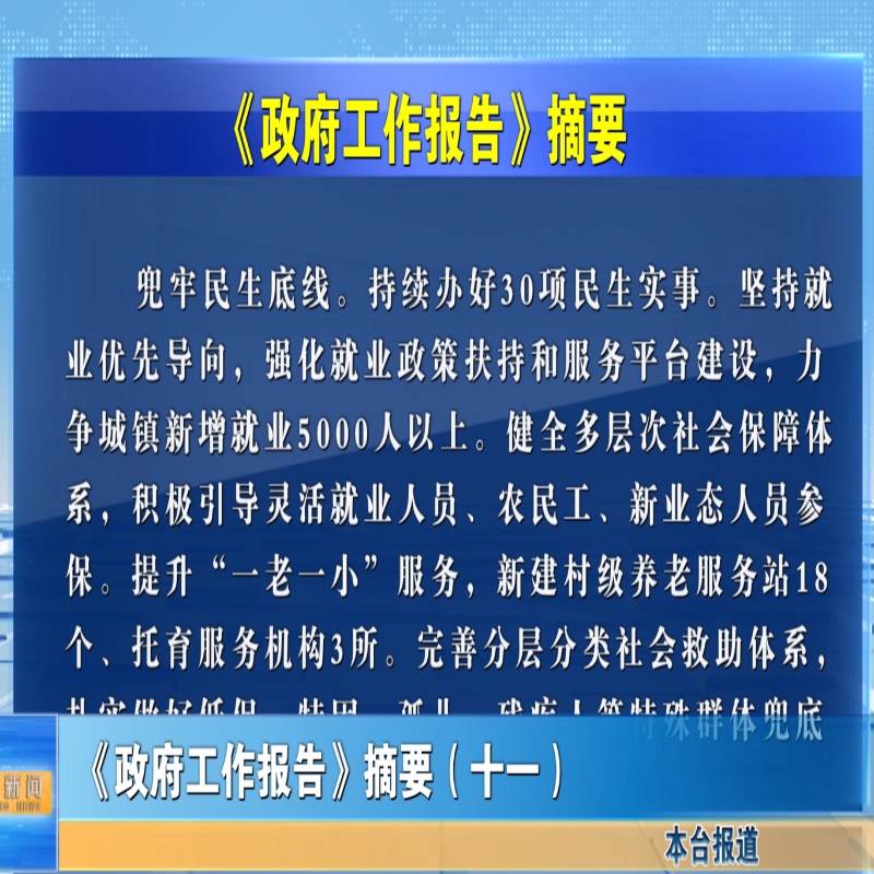 《政府工作报告》摘要（十一）