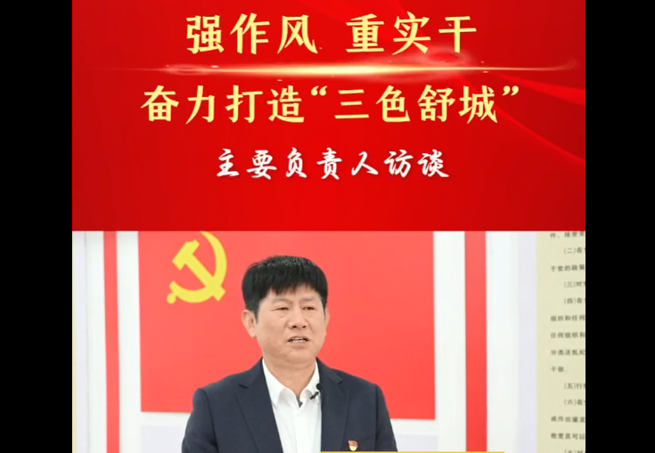 强作风 重实干 奋力打造“三色舒城”— 主要负责人访谈（胡雪峰）